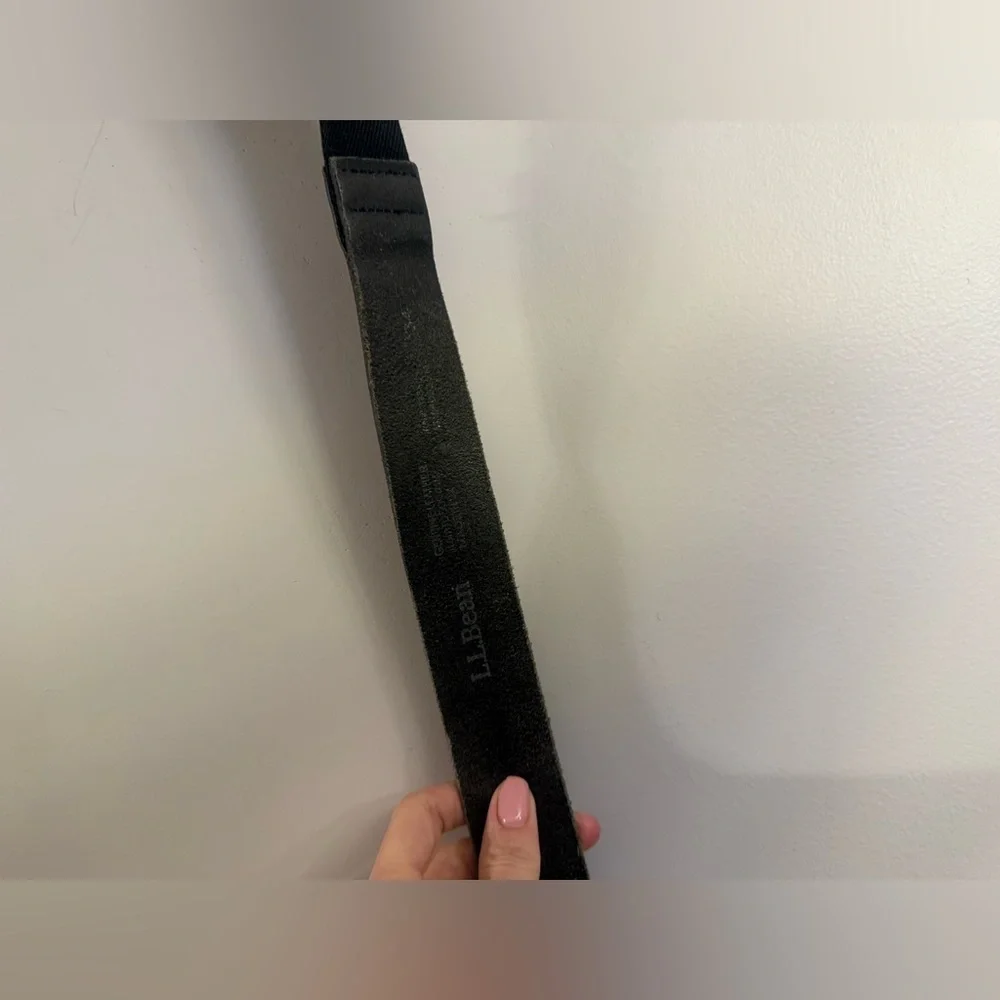 L.L. Bean Black Leather Belt | Made in USA | Size 36 | Genuine Leather